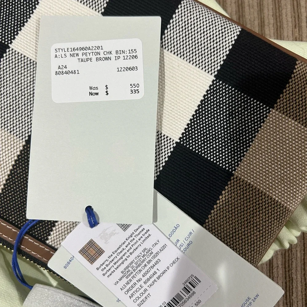 Burberry Checkered Clutch in Tan and Black - Picture 6 of 7